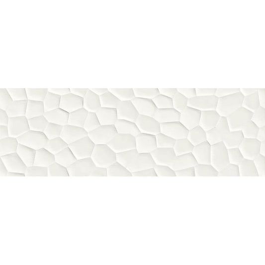 Faianta baie / bucatarie rectificata alba 40x120 cm, Marazzi Essenziale Struttura Deco 3D Satinato