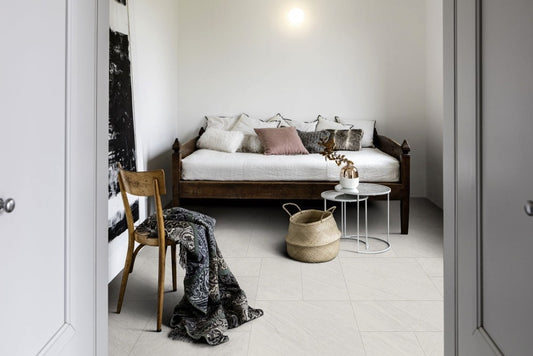 Gresie exterior / interior portelanata rectificata alba 30x60 cm, Marazzi Mystone Lavagna Bianco