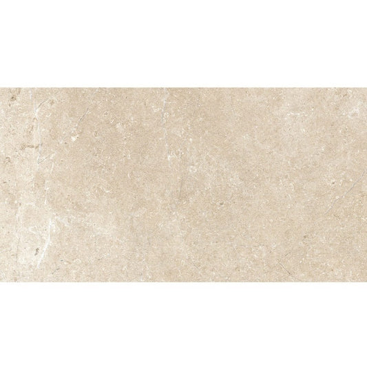Gresie exterior / interior portelanata rectificata bej 75x150 cm, Marazzi Mystone Limestone Sand Velvet