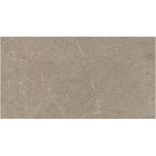 Gresie exterior / interior portelanata rectificata gri 75x150 cm, Marazzi Mystone Limestone Taupe Velvet