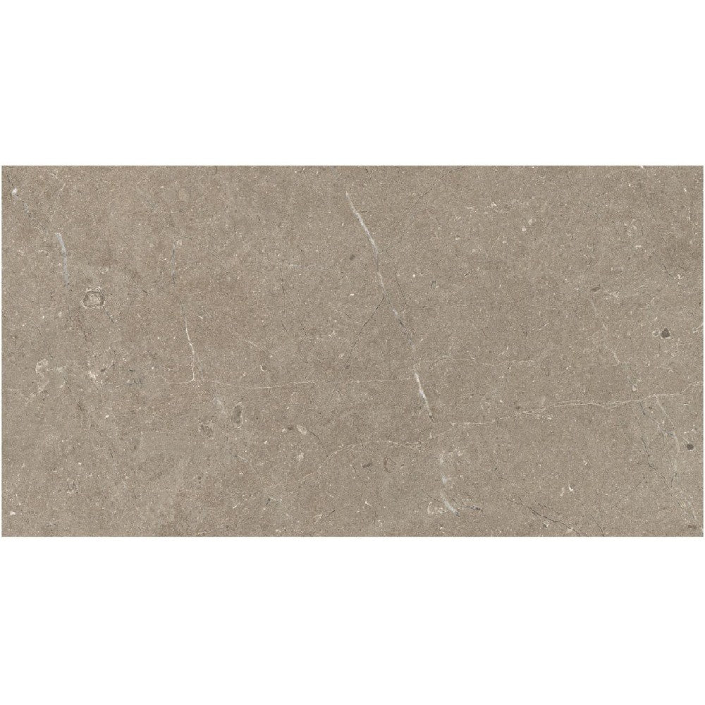 Gresie exterior portelanata rectificata gri 30x60 cm, Marazzi Mystone Limestone Taupe Strutturato