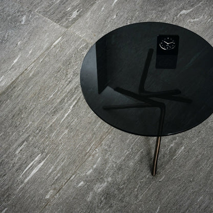Gresie exterior portelanata rectificata antracit 40x120 cm, Marazzi Pietra di Vals20 Antracite Strutturato