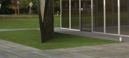 Gresie exterior portelanata rectificata gri 40x120 cm, Marazzi Pietra di Vals20 Greige Strutturato