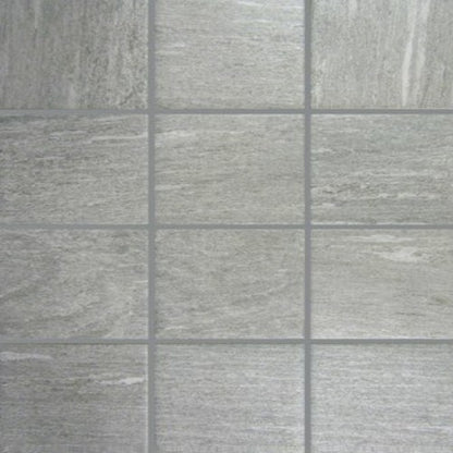 Gresie exterior / interior portelanata gri 10x10 cm, Marazzi Pietra di Vals Greige