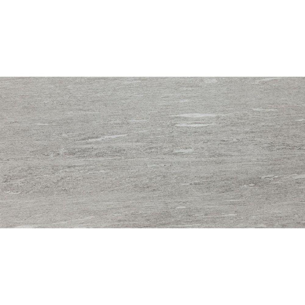 Gresie exterior / interior portelanata rectificata gri 30x120 cm, Marazzi Pietra di Vals Greige