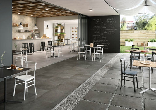 Gresie interior portelanata rectificata antracit 60x60 cm, Marazzi Plaster Anthracite