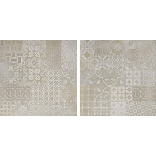 Decor interior gri/maro 60x60 cm, Marazzi Plaster Butter/Taupe/Anthracite