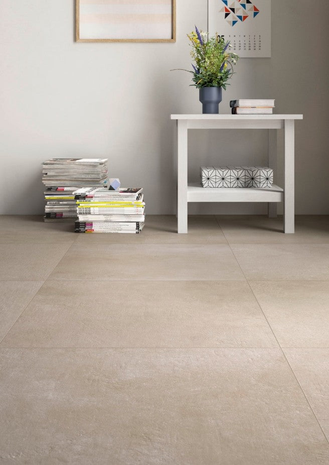 Gresie interior portelanata rectificata bej 60x60 cm, Marazzi Plaster Sand