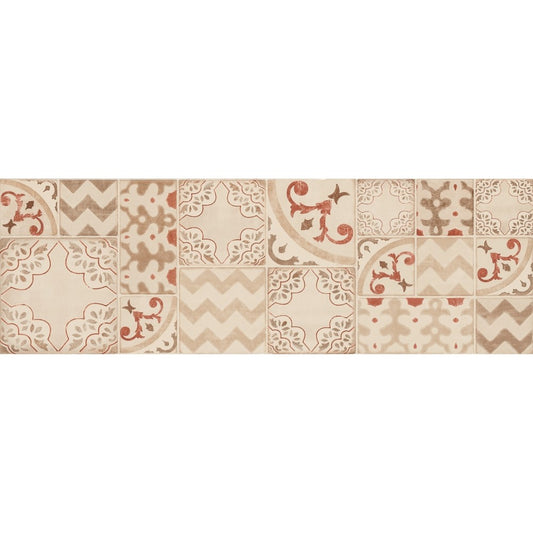 Decor interior crem/maro 25x76 cm, Marazzi Pottery Champagne/Chili