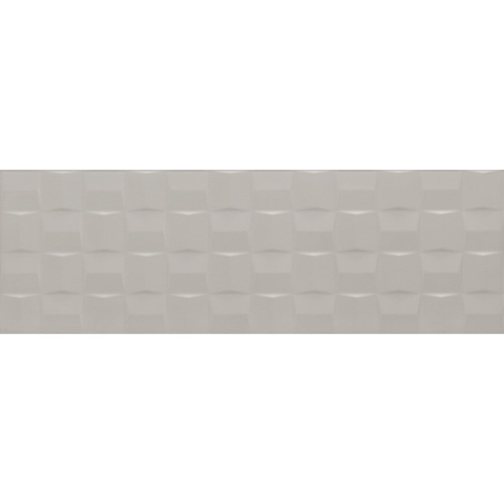 Faianta baie / bucatarie gri 25x76 cm, Marazzi Pottery Struttura Cube Silver