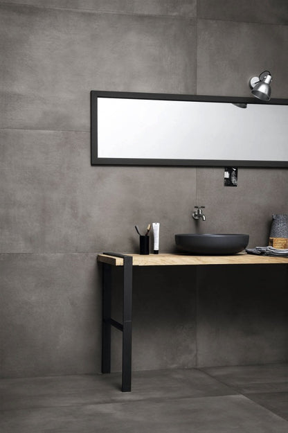 Gresie exterior / interior portelanata rectificata gri 30x60 cm, Marazzi Powder Crete