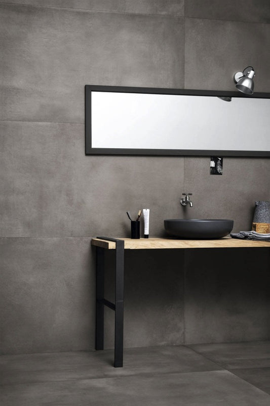 Gresie exterior / interior portelanata rectificata gri 60x60 cm, Marazzi Powder Crete