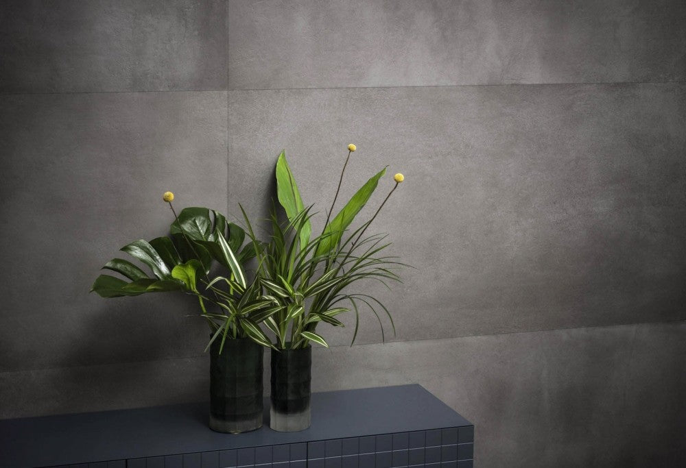 Gresie exterior / interior portelanata rectificata gri 30x60 cm, Marazzi Powder Mud