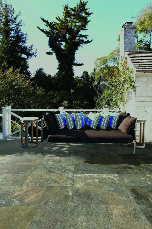 Gresie exterior portelanata rectificata maro 20x20 cm, Marazzi Rocking Strutturato Tobacco