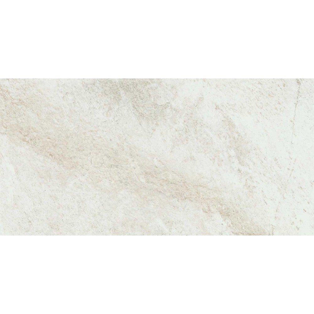 Gresie exterior portelanata rectificata alba 20x40 cm, Marazzi Rocking Strutturato White