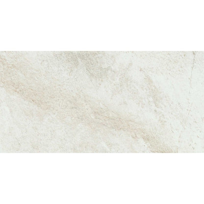 Gresie exterior portelanata rectificata alba 20x40 cm, Marazzi Rocking Strutturato White