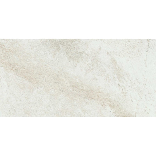 Gresie exterior portelanata rectificata alba 30x60 cm, Marazzi Rocking Strutturato White