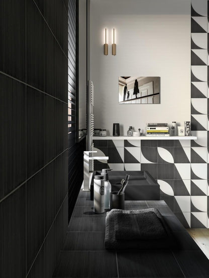 Gresie exterior / interior portelanata neagra 20x20 cm, Marazzi Scenario Nero