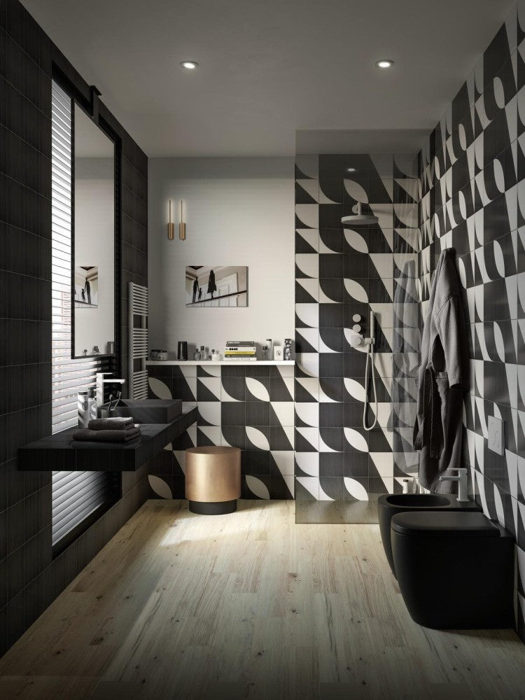 Decor exterior / interior negru 20x20 cm, Marazzi Scenario Nero Mix