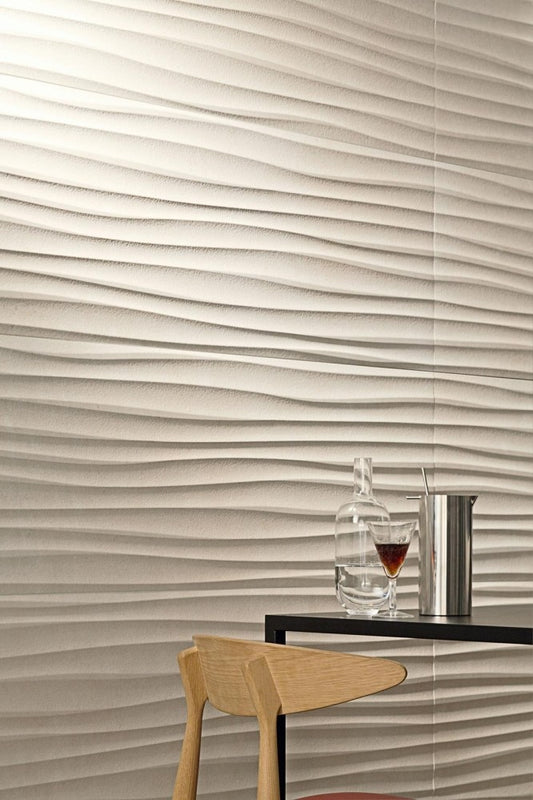 Faianta baie / bucatarie rectificata crem 40x120 cm, Marazzi Stone Art Ivory Struttura Move 3D