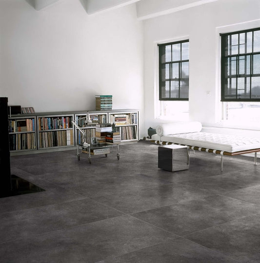Gresie exterior / interior portelanata rectificata antracit 30x60 cm, Marazzi Stream Anthracite