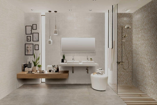 Faianta baie / bucatarie bej 20x50 cm, Marazzi Stream Struttura Wind 3D Beige