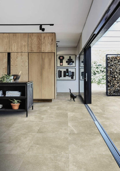 Gresie exterior portelanata rectificata bej 30x60 cm, Marazzi Stream Strutturato Beige