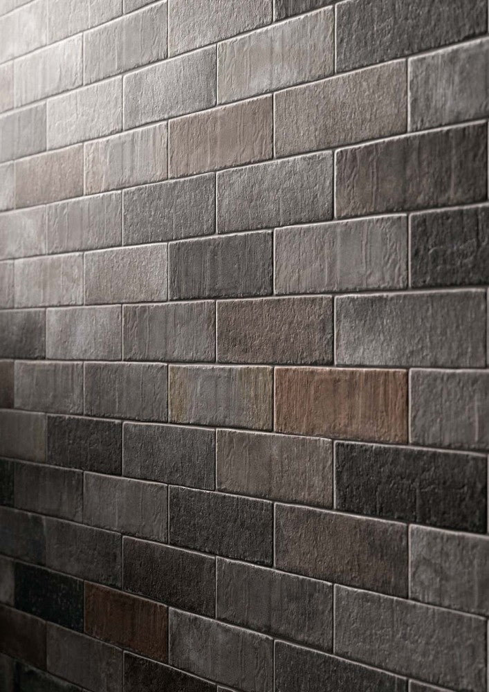 Gresie exterior / interior maro 28x7 cm, Marazzi Terramix Nero