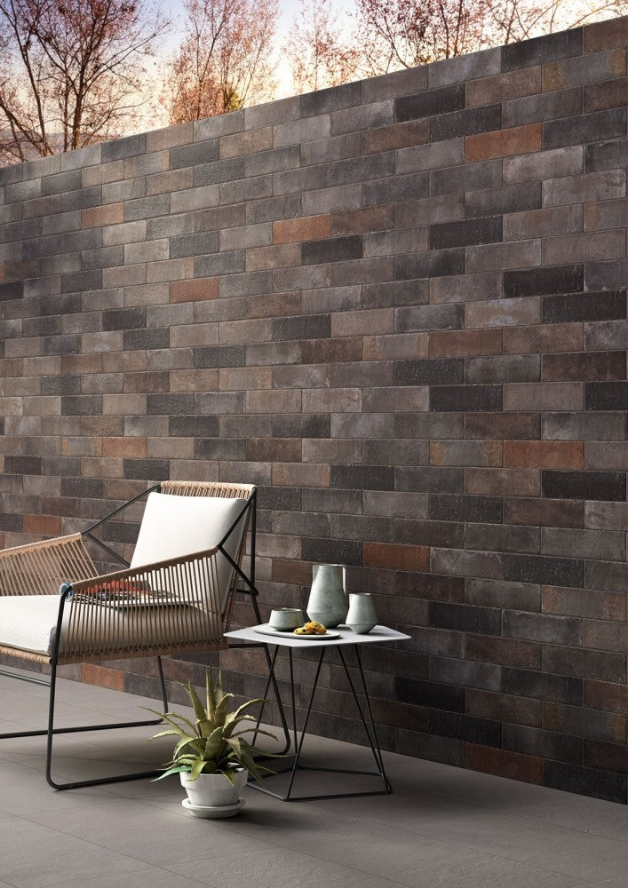 Gresie exterior / interior maro 28x7 cm, Marazzi Terramix Nero