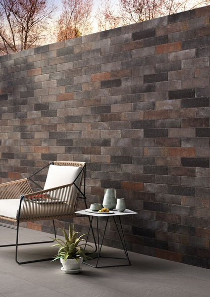 Gresie exterior / interior maro 28x7 cm, Marazzi Terramix Nero
