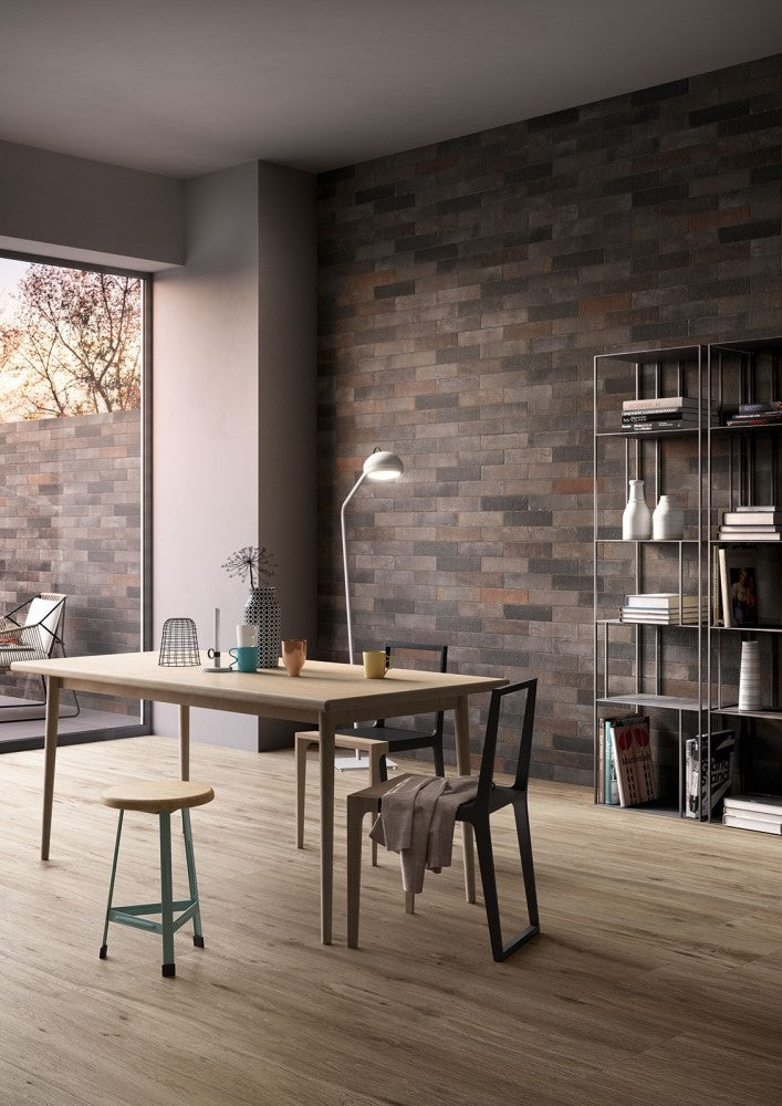 Gresie exterior / interior maro 28x7 cm, Marazzi Terramix Nero