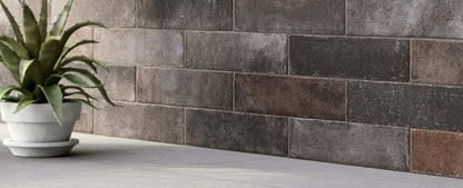 Gresie exterior / interior maro 28x7 cm, Marazzi Terramix Nero