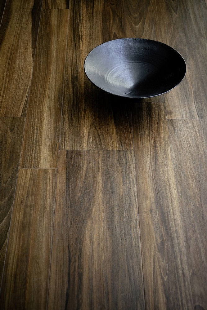 Gresie exterior / interior portelanata rectificata maro 30x120 cm, Marazzi Treverkchic Noce Italiano