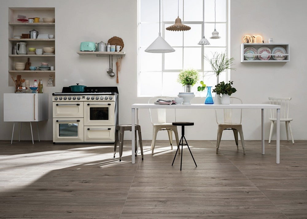 Gresie exterior / interior portelanata gri 20x120 cm, Marazzi Treverkever Ash