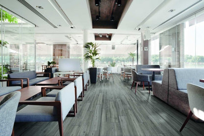 Gresie exterior / interior portelanata gri 15x90 cm, Marazzi Treverkheart Outdoor Grey Grip