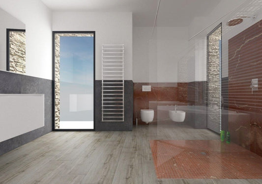 Gresie exterior portelanata rectificata gri 60x60 cm, Marazzi Treverkhome20 Strutturato Frassino