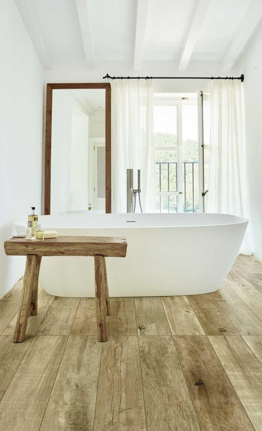 Gresie exterior / interior portelanata bej 20x120 cm, Marazzi Treverkstage Beige