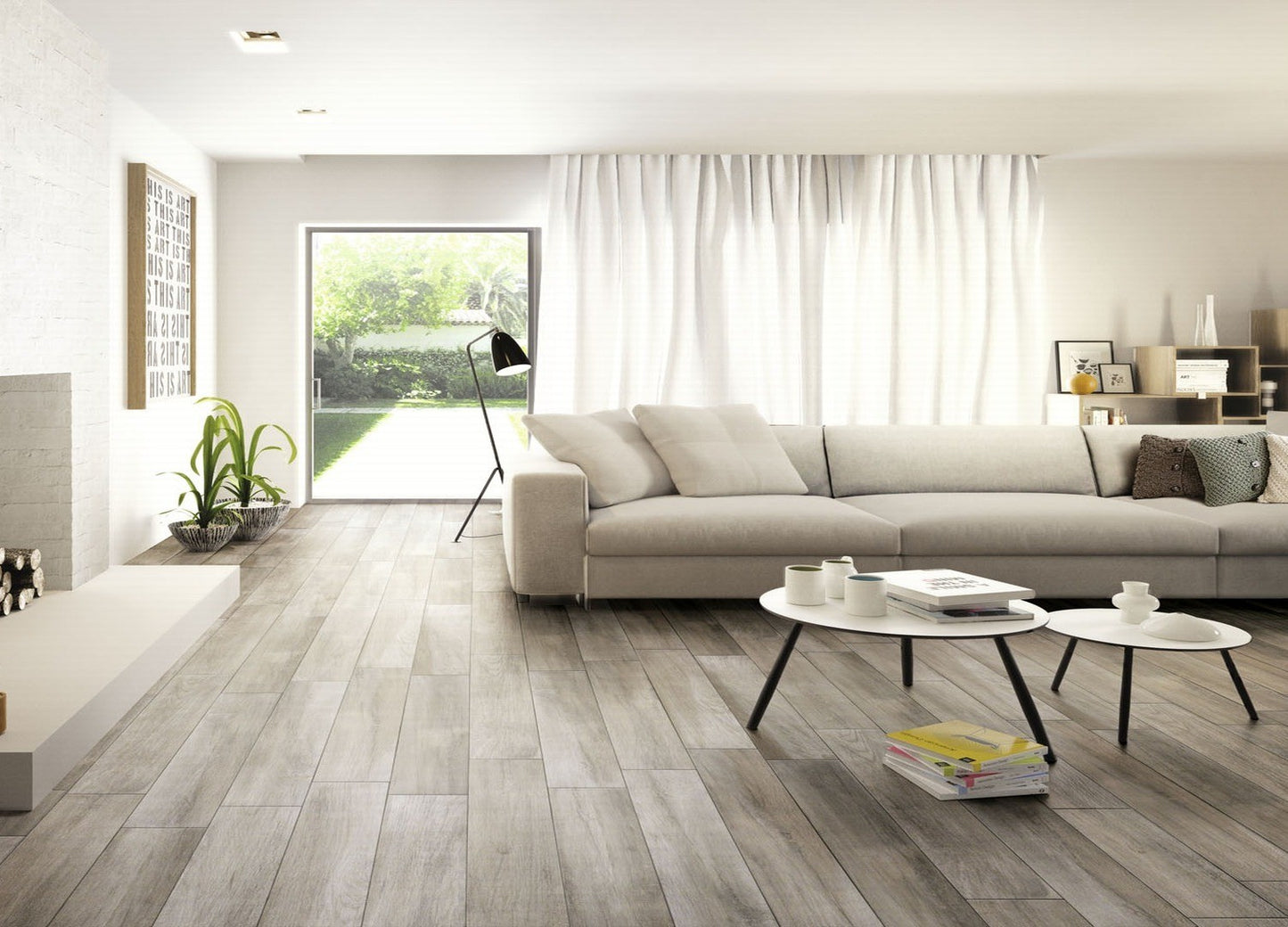 Gresie interior portelanata gri 15x90 cm, Marazzi Treverkway Indoor Frassino