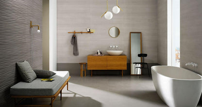 Faianta baie / bucatarie rectificata antracit 40x120 cm, Marazzi Materika Struttura Wave 3D Antracite