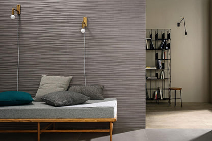 Faianta baie / bucatarie rectificata antracit 40x120 cm, Marazzi Materika Struttura Wave 3D Antracite