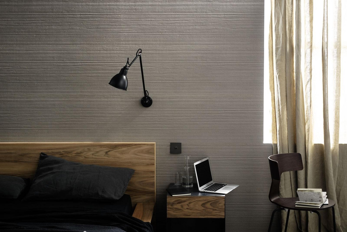 Faianta baie / bucatarie rectificata gri 40x120 cm, Marazzi Materika Struttura Spatula Fango