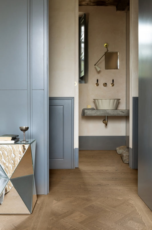 Gresie interior portelanata maro 120x120 cm, Marazzi Intrecci Versailles Castagna