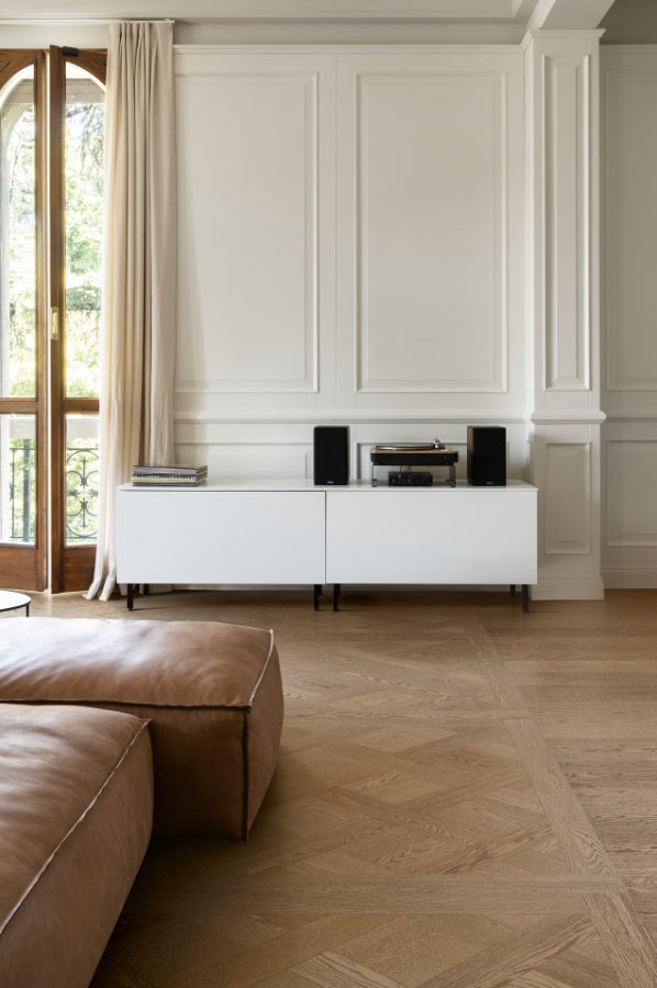 Gresie interior portelanata crem 120x120 cm, Marazzi Intrecci Versailles Nocciola