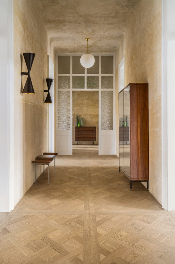 Gresie interior portelanata crem 120x120 cm, Marazzi Intrecci Versailles Nocciola