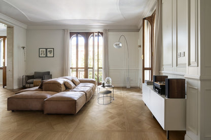 Gresie interior portelanata crem 120x120 cm, Marazzi Intrecci Versailles Nocciola