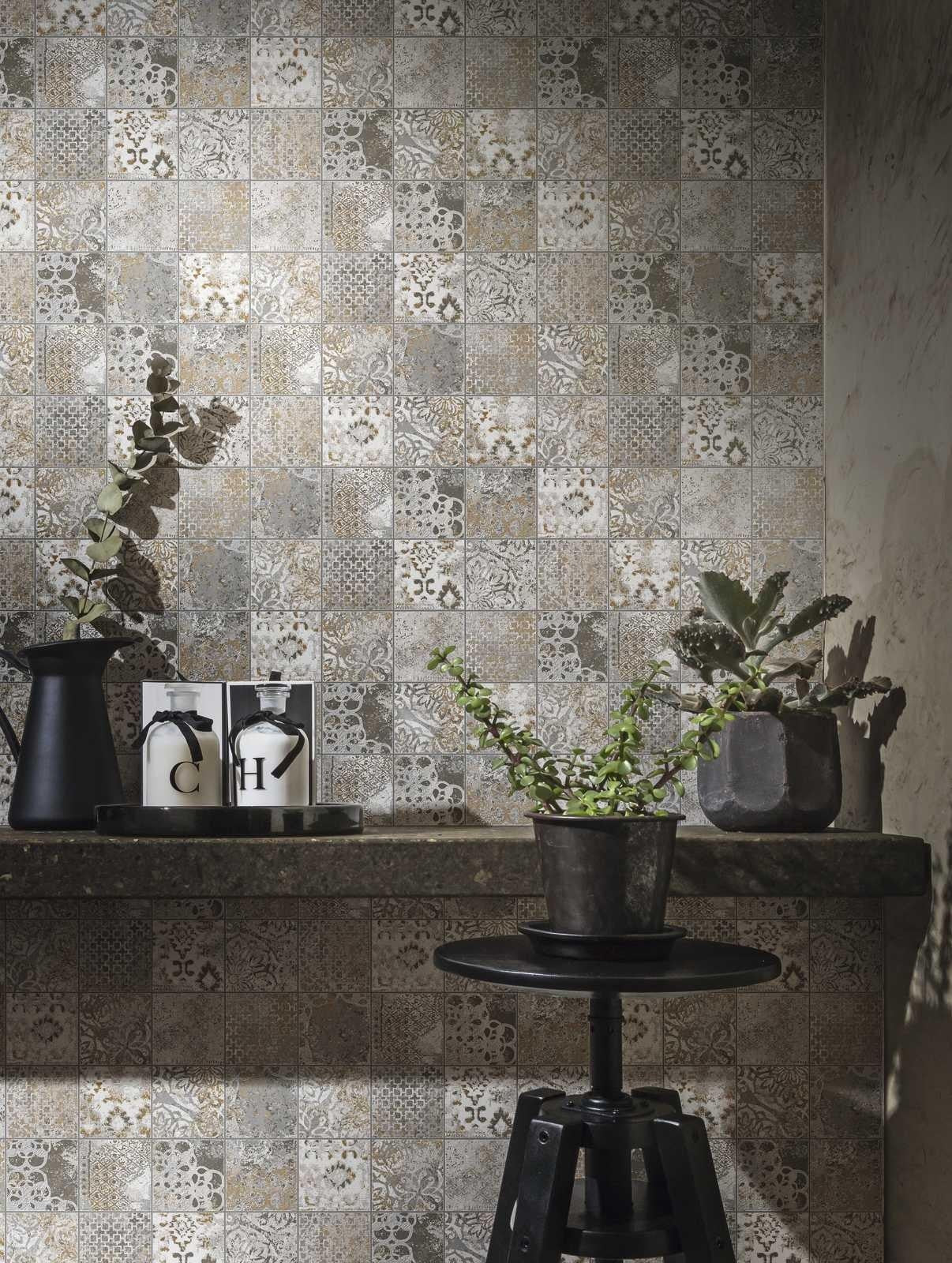 Mozaic 37.5x37.5 cm, Marazzi Memento Old White/Canvas/Taupe Vintage
