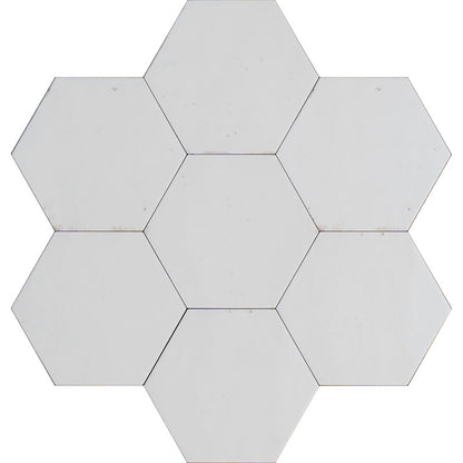 Gresie interior portelanata alb 21x18.2 cm, Marazzi Lume Esagona