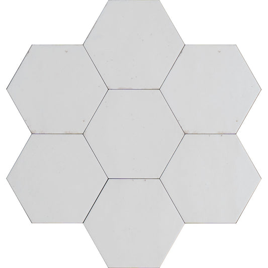 Gresie interior portelanata alb 21x18.2 cm, Marazzi Lume Esagona