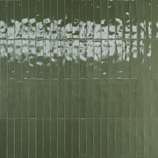 Faianta baie / bucatarie verde 5.3x30 cm, Marazzi Luz Oliva