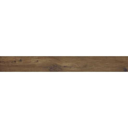 Gresie exterior / interior portelanata rectificata maro 15x120 cm, Marazzi Treverkhome Castagno